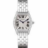 Cartier Tortue Diamond Bezel 18k White Gold Women's Watch WA501011